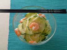 Photo of Sunomono Cucumber: a quick microwave appetizer recipe provided with nutrition facts for a traditional Japanese appetizer