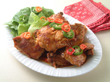 Photo of Tandoori Chicken: a quick microwave meat recipe provided with nutrition facts for an Indian-style chicken entree.