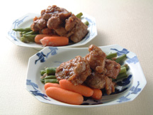 Photo of Ginger Pork (a typical Japanese dish): a quick microwave meat recipe provided with nutrition facts for a pork entree.
