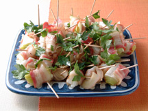 Photo of Grilled Cod and Leek with Bacon: a quick microwave seafood recipe provided with nutrition facts for Cod