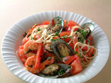 Photo of Seafood Spaghetti: a quick microwave pasta recipe provided with nutrition facts for a flavorful Spaghetti dish.
