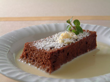Photo of Chocolate Cake: a microwave cake recipe provided with nutrition facts for a quickly homemade after-dinner dessert