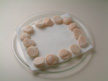 Photo of frozen scallops to be defrosted by a microwave oven.