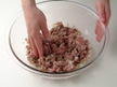 Image of mixing the ingredients of the burger.