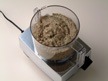 Image of the cooked mixture chopped in a food processor.