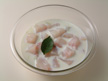 Photo of cod cubes made ready for microwave cooking