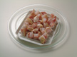 Photo of cod and bacon made ready for microwave cooking