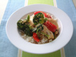 Image of Cod rice bowl (donburi) with teriyaki sauce: a quick microwave recipe provided with nutrition facts for a seafood rice bowl