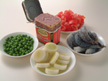 Image of ingredients of rice-bowl toppings.