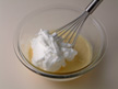 Image of mixing whipped egg white with the other ingredients of custard cream.