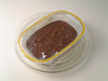 Image of ingredient mixture of Chocolate Cake made ready for microwave cooking.