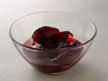 Image of Plum Compote: a 5-minute quick microwave recipe provided with nutrition facts for a homemade dessert.