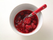 Image of Raspberry Jam: a 5-minute quick microwave recipe provided with nutrition facts for homemade jam.