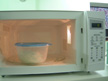 Image of the dough mixture during maicrowave cooking.