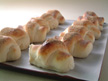 Image of Poppy Seed Crescents: a quick microwave bread recipe provided with nutrition facts for homebaked breakfirst rolls.